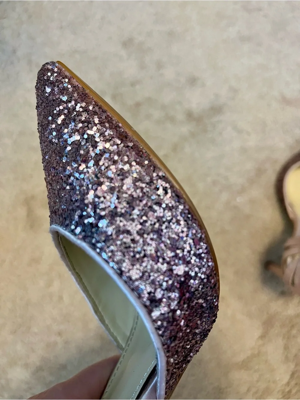 Blue by Betsey Johnson Avery Glitter Pointed Toe Pumps 7.5